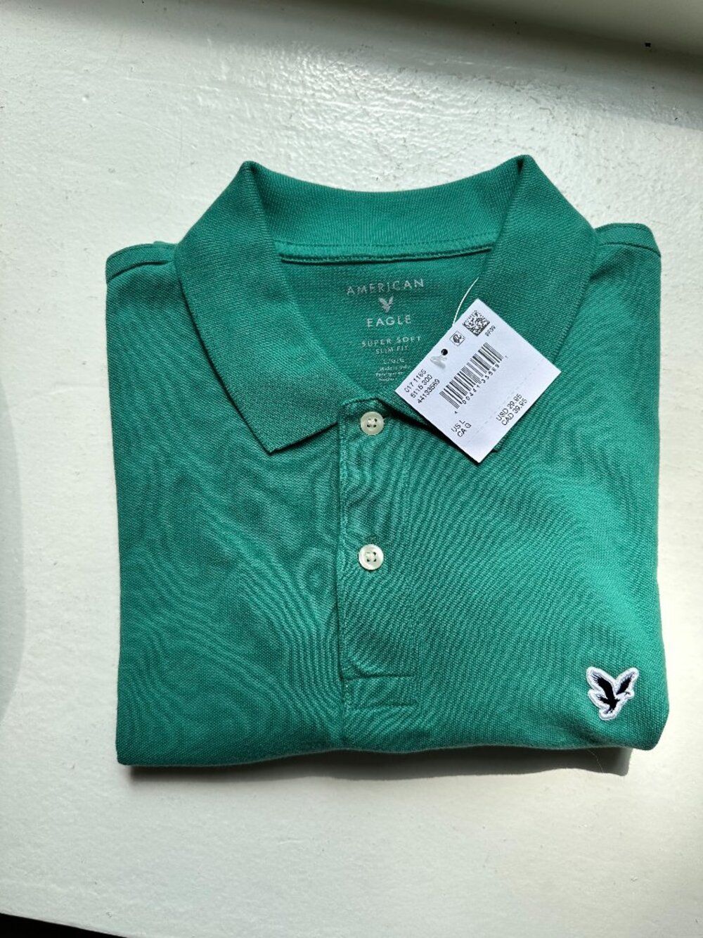 Men's American Eagle Polo Shirt Size L Slim Fit NWT